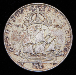 2 кроны 1938 "300 лет поселению Делавэр" (Швеция)