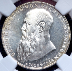 2 марки 1915 "Смерть Георга II Саксен-Мейнингенского" (Саксен-Мейнинген) (в слабе)