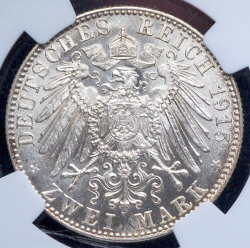 2 марки 1915 "Смерть Георга II Саксен-Мейнингенского" (Саксен-Мейнинген) (в слабе)