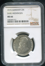 2 марки 1915 "Смерть Георга II Саксен-Мейнингенского" (Саксен-Мейнинген) (в слабе)