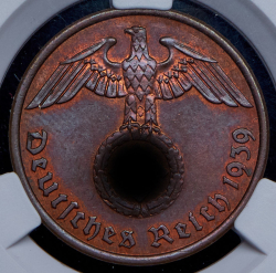 2 пфеннига 1939 (Германия) (в слабе) A