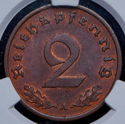 2 пфеннига 1939 (Германия) (в слабе) A