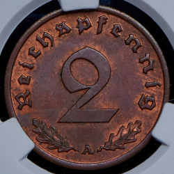 2 пфеннига 1939 (Германия) (в слабе) A