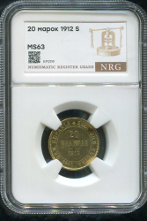 20 марок 1912 (Финляндия) (в слабе)