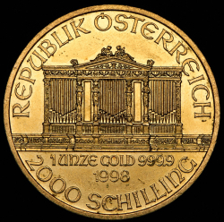 2000 шиллингов 1998 "Венская филармония" (Австрия)