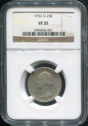 25 центов 1932 (США) (в слабе)