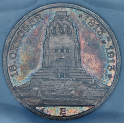 3 марки 1913 "100-летие битвы при Лейпциге" (Саксония) (в слабе) Е