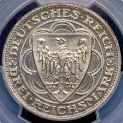 3 марки 1927 "100 лет Бремерхафену" (Германия) (в слабе) A