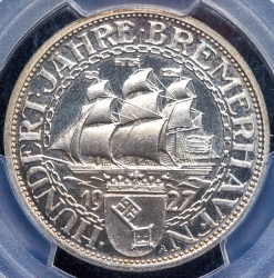 3 марки 1927 "100 лет Бремерхафену" (Германия) (в слабе) A