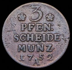 3 пфеннига 1752 (Пруссия) A