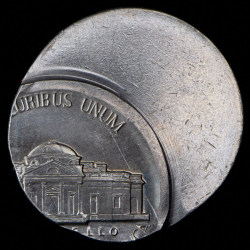 5 центов 1985 (США) (брак: смещение заготовки)