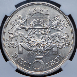 5 лат 1931 (Латвия) (в слабе)
