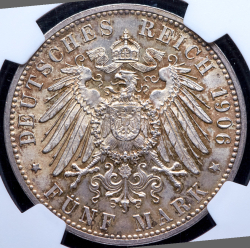 5 марок 1906 "50 лет свадьбе Фридриха I и Луизы Прусской" (Баден) (в слабе)