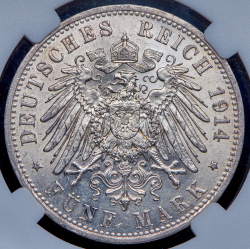 5 марок 1914 (Пруссия) (в слабе) А