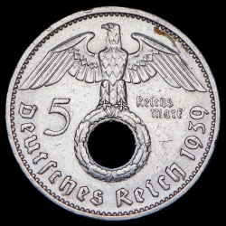 5 марок 1939 (Гемарния) J