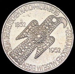 5 марок 1952 "100 лет Нюрнбергскому музею" (Германия) D