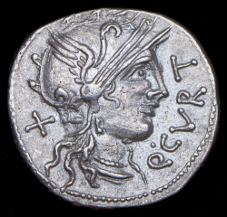 Денарий. Абуриа. Рим республика