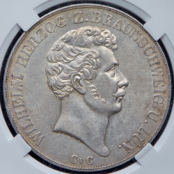 Двойной талер 1842 (Брауншвейг-Вольфенбюттель) (в слабе)