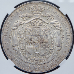 Двойной талер 1842 (Брауншвейг-Вольфенбюттель) (в слабе)