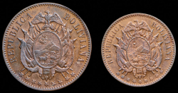 Набор из 2 монет 1883 (Боливия)