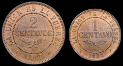 Набор из 2 монет 1883 (Боливия)