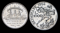 Набор из 2 сер. монет 1982 и 1991 (Сан-Марино)