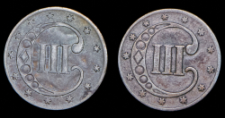 Набор из 2 сер. монет 3 цента (США)