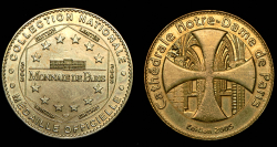 Набор из 2 жетонов "Гробница Наполеона" и "Собор Парижской Богоматери" (Франция)