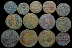 Набор из 26 медных монет
