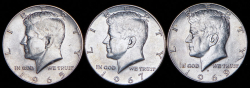 Набор из 3 сер. монет 1/2 доллара (США)
