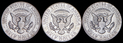 Набор из 3 сер. монет 1/2 доллара (США)