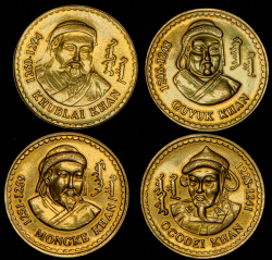 Набор из 4 медалей "Великие Ханы Монголии"