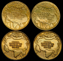 Набор из 4 медалей "Великие Ханы Монголии"