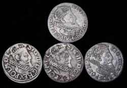 Набор из 4 сер. монет Трояк 1621-1624 (Сигизмунд III)