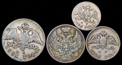 Набор из 4 сер. монет