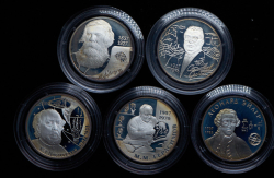 Набор из 5 сер. монет 2 рубля 2007 "Выдающиеся личности"