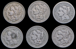 Набор из 6 монет 3 цента (США)