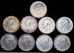 Набор из 9-ти монет 2 кроны 1938 "300 лет поселению Делавэр" (Швеция)