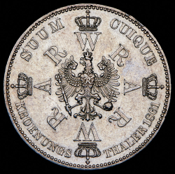 Талер 1861 "В память коронации Вильгельма и Августы" (Пруссия)