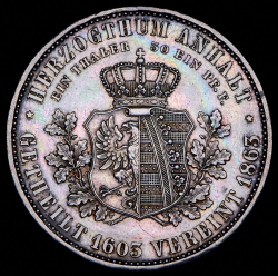 Талер 1863 "Воссоединение княжества Ангальт" (Ангальт) А