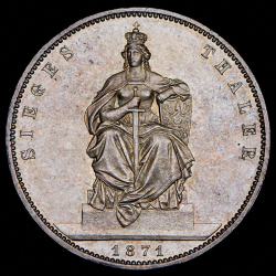 Талер 1871 "Победа во франко-прусской войне" (Пруссия) А