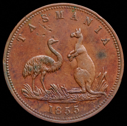 Токен - 1 пенни 1855 (Тасмания)