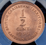 1/2 цента 1955 (Восточные Карибы) (в слабе)