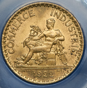 1 франк 1922 (Франция)  (в слабе)