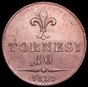 10 торнези 1859  (Королевство обеих Сицилий)