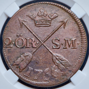 2 эре 1766 (Швеция) (в слабе)