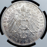 5 марок 1911 "90 лет со дня рождения Луитпольда Баварского" (Бавария) (в слабе) D