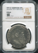 5 марок 1911 "90 лет со дня рождения Луитпольда Баварского" (Бавария) (в слабе)