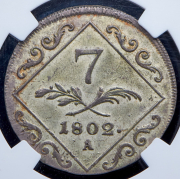 7 крейцеров 1802 (Австрия)  (в слабе) A