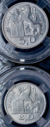 Набор из 2 сер. монет 20 и 50 франков 1951,1953 (Бельгия) (в слабе)
